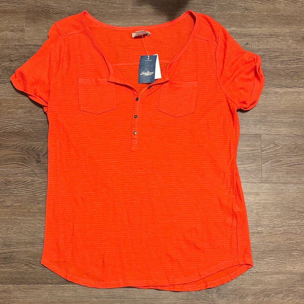 nwt women’s orange button lucky brand shirt
